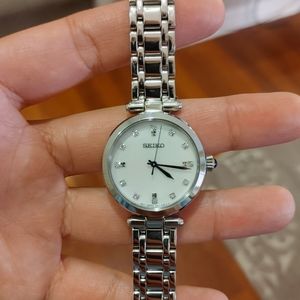 Seiko 30mm Sapphire Crystal Silver Bracelet Watch